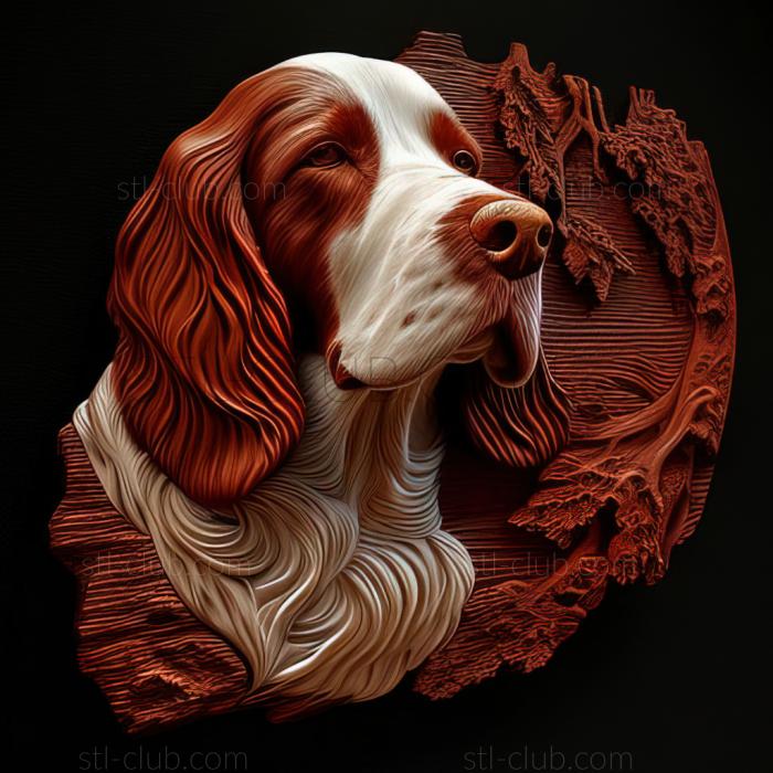 3D model st Irish Red and White Setter dog (STL)